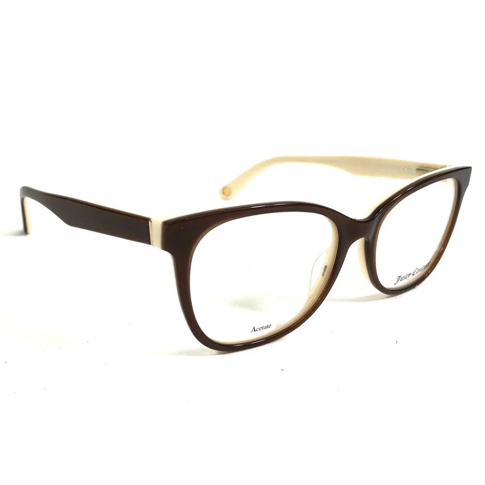 Juicy Couture Eyeglasses Frames JU170 PC2 Brown Ivory Cat Eye Full Rim 52-17-135
